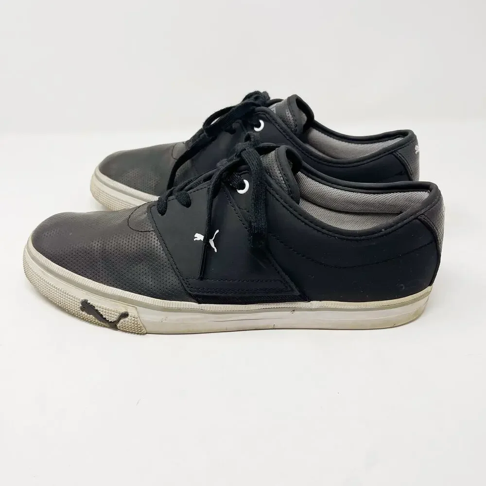 Puma Mens 10.5 Black El Ace Core Plus Sneakers Textured Lace Up Shoe Fashion - Picture 3 of 15